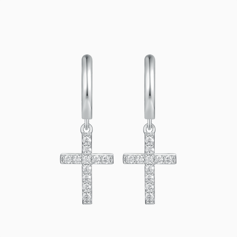 Vai Cross Huggie Earrings