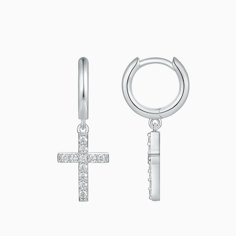 Vai Cross Huggie Earrings