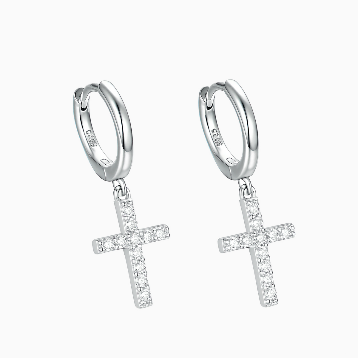 Vai Cross Huggie Earrings
