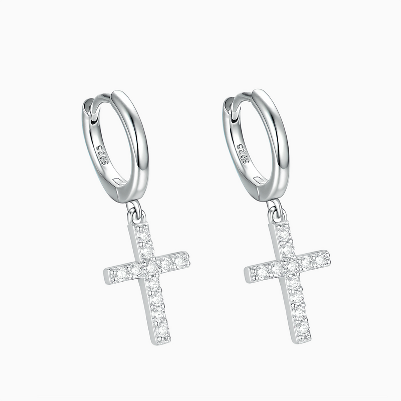 Vai Cross Huggie Earrings